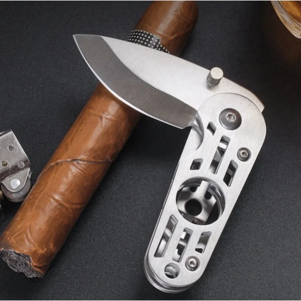 Stainless Steel Cigar Cutter  Pocket Cigar Puncher Travel  Scissors New